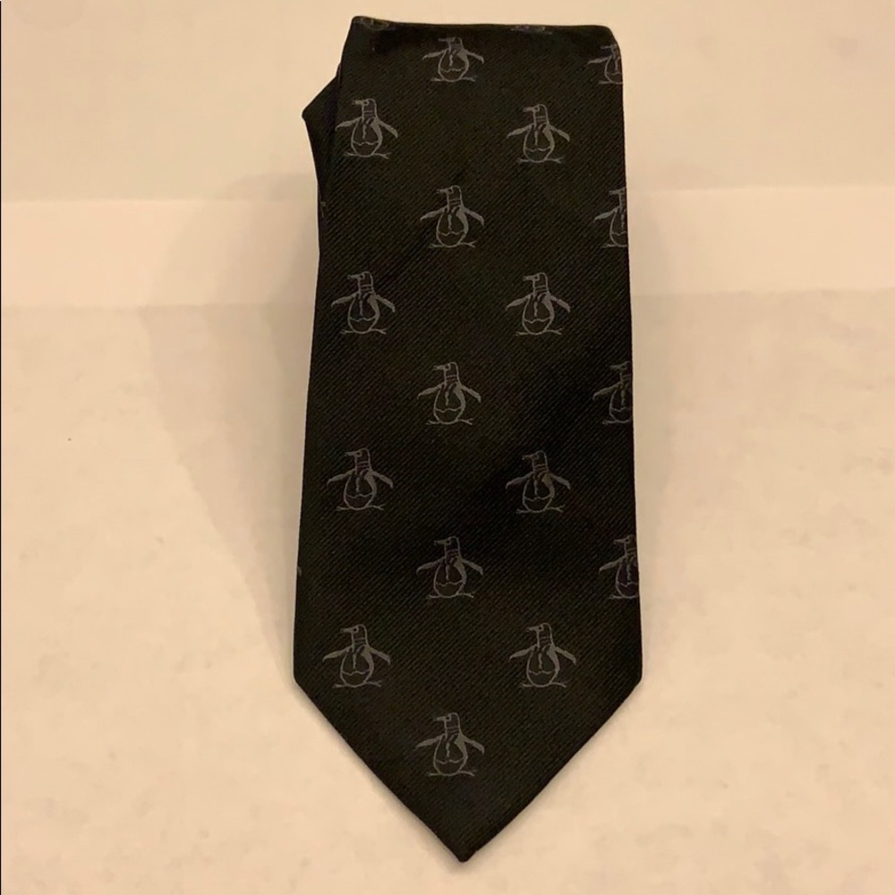 NWOT Black Original Penguin Tie With Penguins